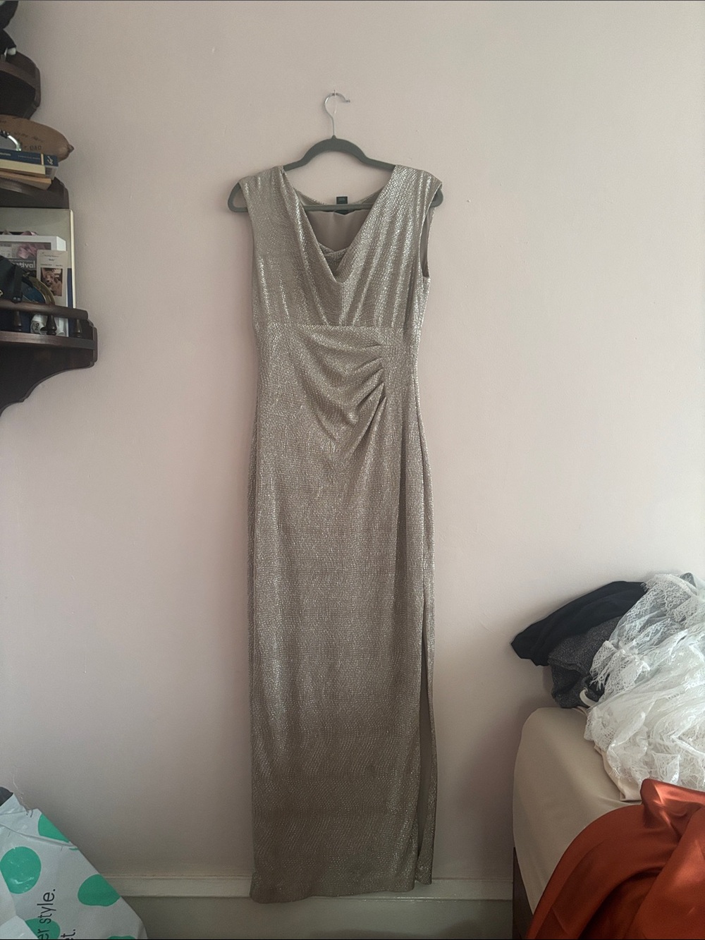 Lauren Ralph Lauren Metallic Gold Sleeveless Evening Gown